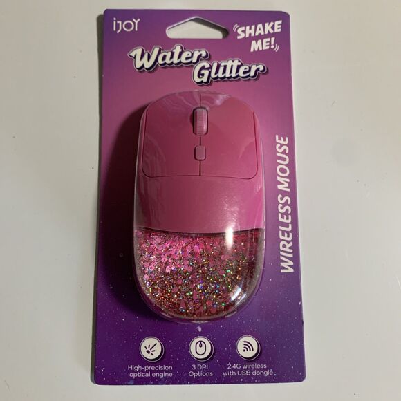 Water Glitter Sparkles Kawaii Glitter Explosion Camp Wireless Computer Mouse - Picture 1 of 5
